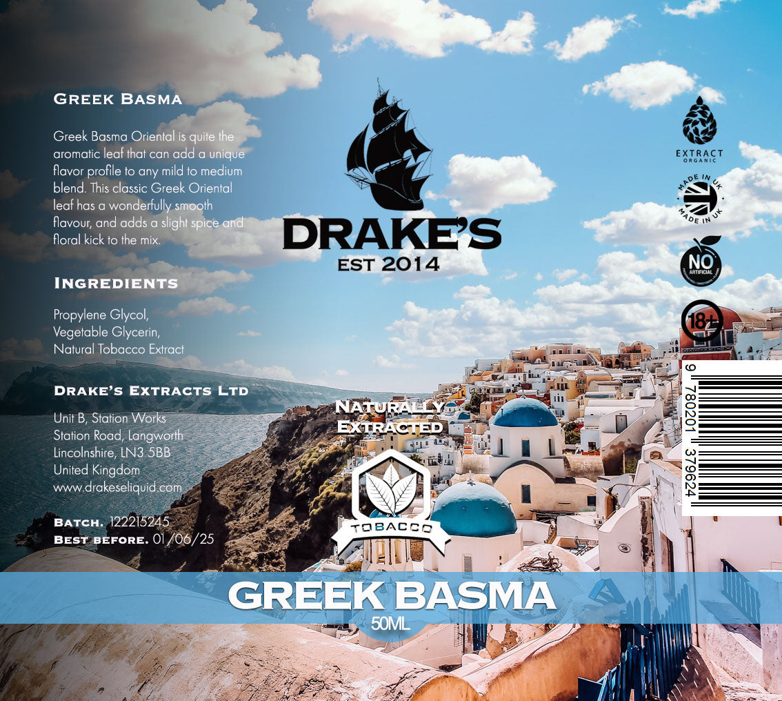 Greek Basma Oriental E-liquid Drake's E-Liquid