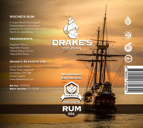 Roche's Rum Tobacco E-liquid Drake's E-Liquid