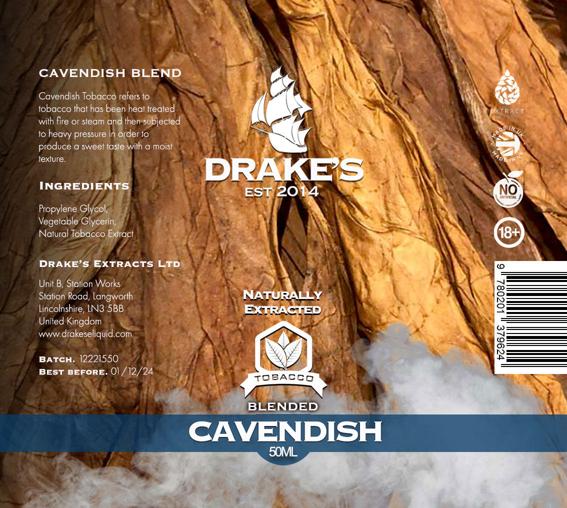 Cavendish Tobacco E-Liquid Drake's E-Liquid
