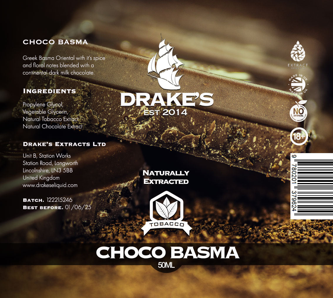 Choco Basma Tobacco E-liquid Drake's E-Liquid