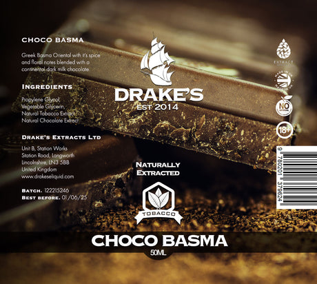 Choco Basma Tobacco E-liquid Drake's E-Liquid