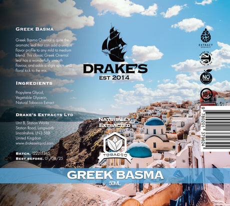 Greek Basma Oriental E-liquid Drake's E-Liquid