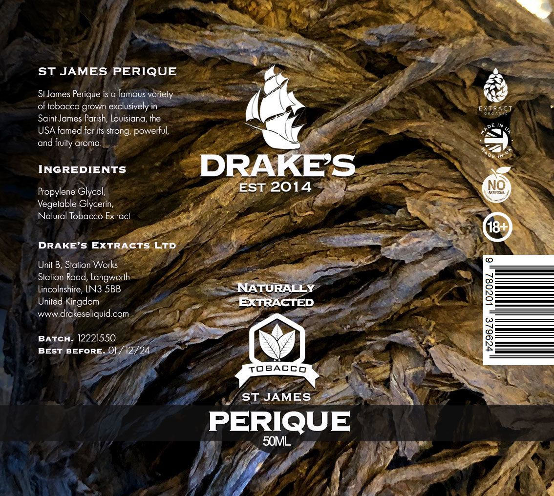 Saint James Perique E-liquid Drake's E-Liquid