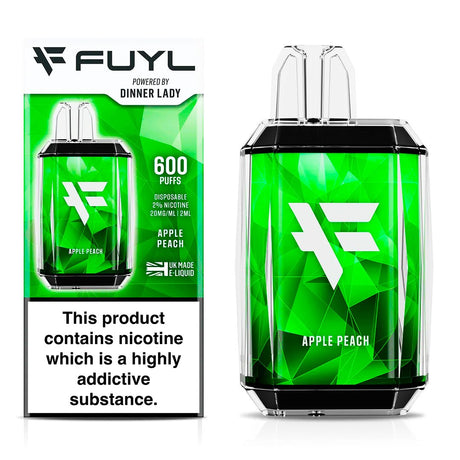 Fuyl Apple Peach Disposable Vape: Conveniently portable and deliciously refreshing. Fuyl by Dinner Lady