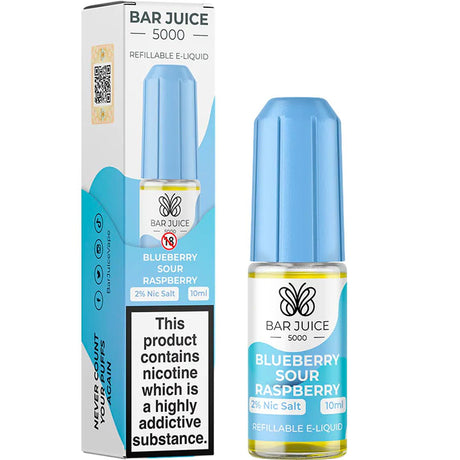 Blueberry Sour Raspberry 10ml Nic Salt E-liquid By Bar Juice 5000 Prime Vapes UK