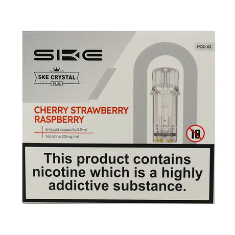 Cherry Strawberry Raspberry Crystal Plus Prefilled Pods by SKE Crystal Bar SKE Crystal Bar