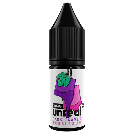 Dark Grape & Bubblegum 10ml Nic Salt E-liquid By Unreal 2 Prime Vapes UK