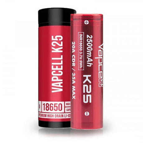 K25 2500mah 18650 Vape Battery By Vapcell - Prime Vapes UK