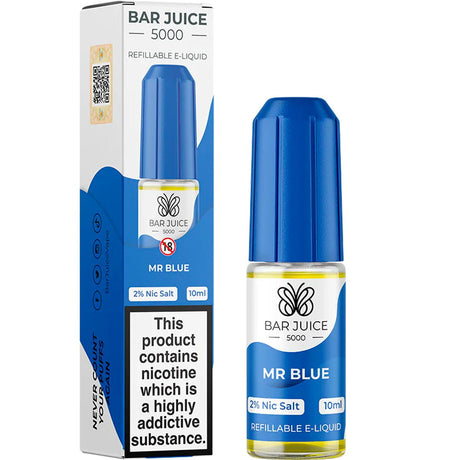 Mr Blue 10ml Nic Salt E-liquid By Bar Juice 5000 Prime Vapes UK