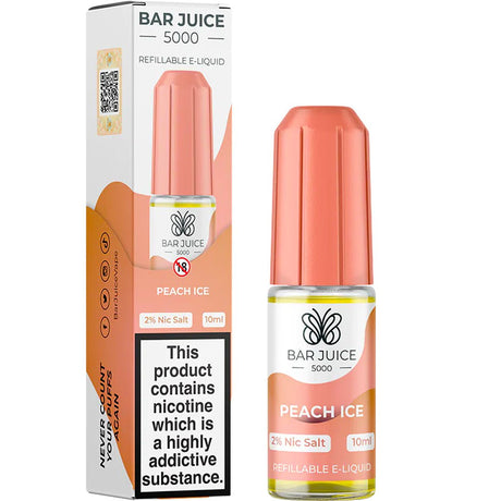 Peach Ice 10ml Nic Salt E-liquid By Bar Juice 5000 Prime Vapes UK