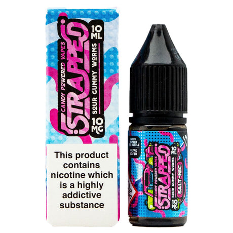 Sour Gummy Worms 10ml Nic Salt By Strapped - Prime Vapes UK