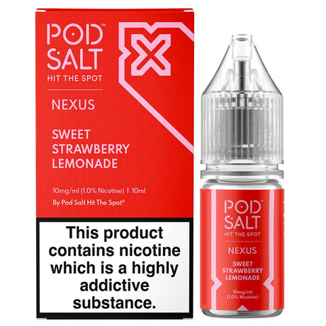 Sweet Strawberry Lemonade 10ml Nic Salt By Pod Salt Nexus Pod Salt Nexus