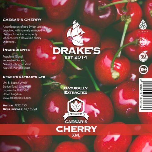 Caesar's Cherry Tobacco E-Liquid Drake's E-Liquid