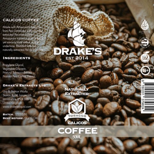 Calicos-coffee-50ml-shortfill Calico's Coffee Tobacco E-liquid Drake's E-Liquid