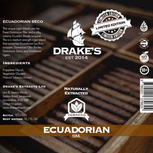 Ecuadorian Seco Cigar E-Liquid Drakes eliquid