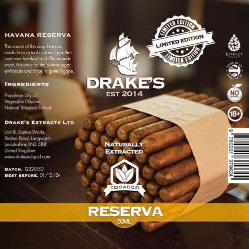 Havana Reserva Cigar E Liquid Drake's E-Liquid