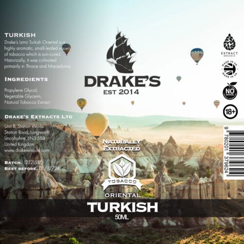 Turkish Oriental Tobacco E-liquid Drake's E-Liquid