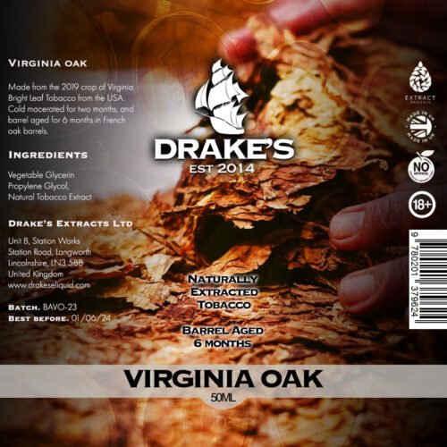 Virginia Oak - Barrel Aged Tobacco E-liquid Drake's E-Liquid